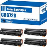 Compatible for Canon CRG728 Toner Cartridges imageCLASS MF4420W i-SENSYS FAX-L150 FAX-L170 FAX-L410 MF4410 Printers, High Yield 3100 Pages, Accurate Imaging Rich Colors (4 Pack Black)